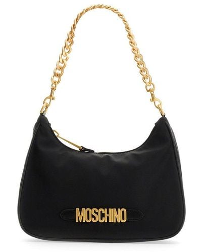 Moschino Logo Lettering Hobo Bag - Black
