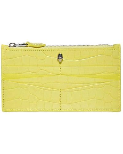 Alexander McQueen Embossed Zipped Wallet - Yellow