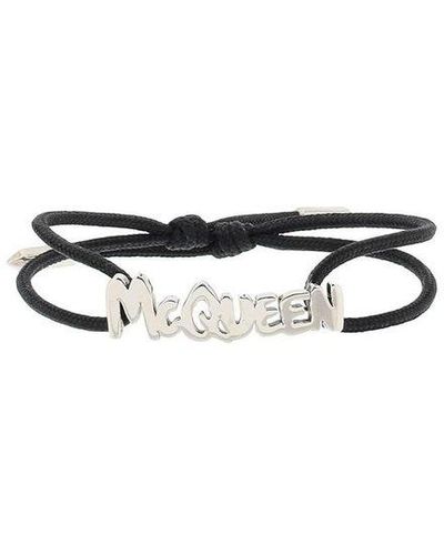 Alexander McQueen Logo Plaque Bracelet - Black