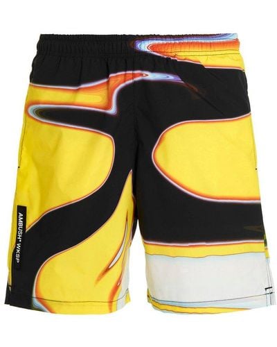 Ambush Printed Beach Shorts - Yellow
