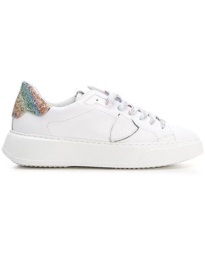 Philippe Model Temple Veau Lace-up Trainers - White