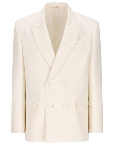 Valentino Double Breasted Blazer - White