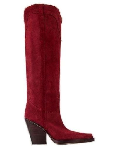 Paris Texas Pointed-toe Knee-high Boots - Red
