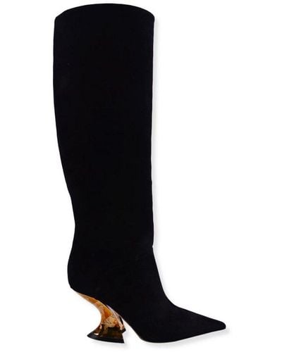 Casadei Elodie Pointed Toe Boots - Black