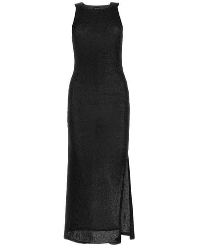 Tom Ford Side Slit Sleeveless Midi Dress - Black