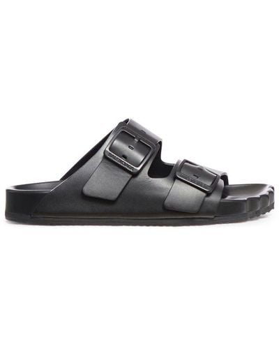 Balenciaga Buckle Slide-on Sandals - Black