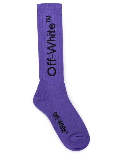 Off-White c/o Virgil Abloh Helvetica Cotton Socks - Purple