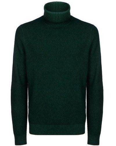 Malo Long Seeved Roll-neck Knitted Sweater - Green