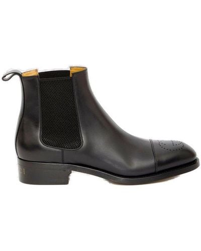Gucci Interlocking G Detailed Ankle Boots - Black