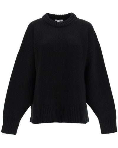The Row Crewneck Knitted Jumper - Black