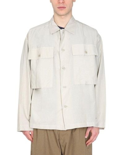 YMC Long-sleeved Military Shirt - White