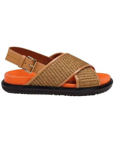Marni Fussbett Cross-strap Sandals - Brown