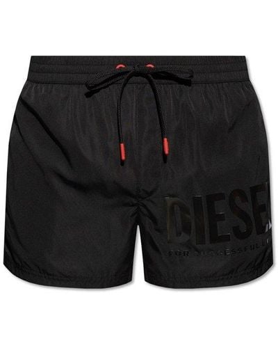 DIESEL Bmbx-mario-34 Logo Printed Swim Shorts - Black