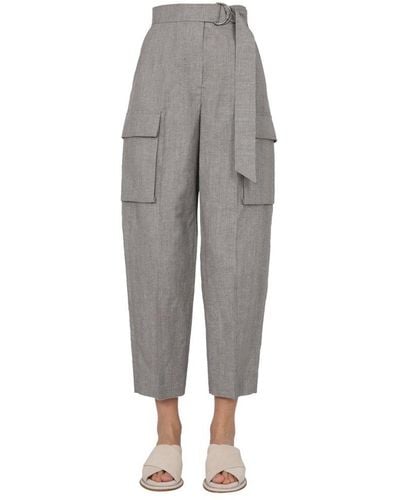 Brunello Cucinelli Pants With Belt - Gray