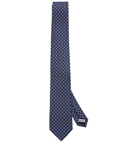 Ferragamo Pattern Printed Tie - Blue