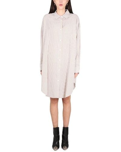 Isabel Marant Shirt Dress With Striped Pattern - White