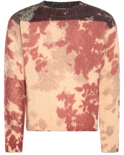 Dries Van Noten Crewneck Knitted Sweater - Pink