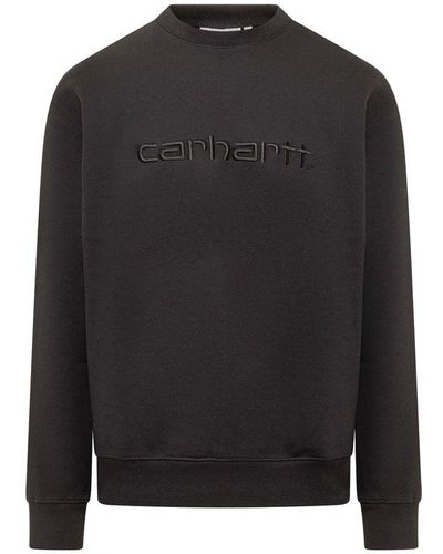 Carhartt Logo Embroidered Crewneck Sweatshirt - Black
