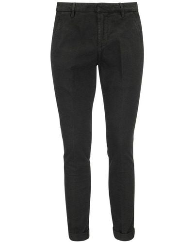 Dondup Mid Rise Slim Fit Pants - Black