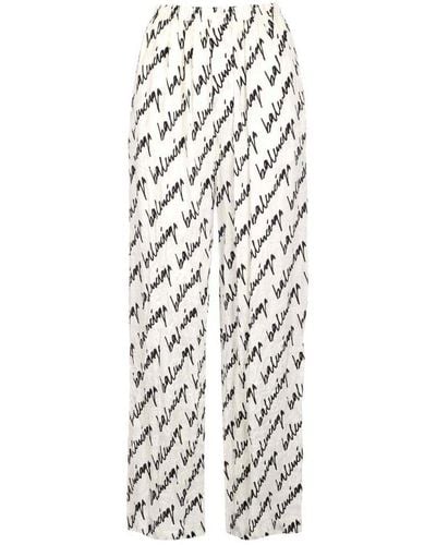 Balenciaga New Scribble Pyjama Trousers - White