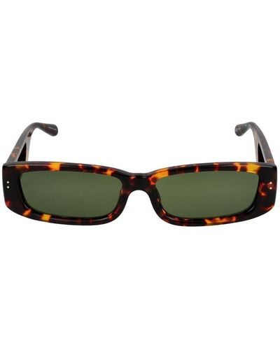 Linda Farrow Rectangular Frame Sunglasses - Green