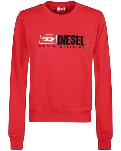 DIESEL Logo Printed Crewneck Sweatshirt - Red