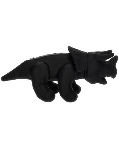 Maison Mihara Yasuhiro Triceratops Zipped Shoulder Bag - Black