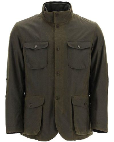 Barbour Ogston High-neck Waxed Jacket - Black