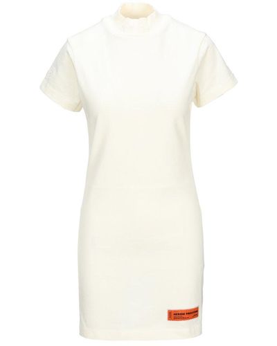 Heron Preston Logo Embroidered Short-sleeved T-shirt Dress - White