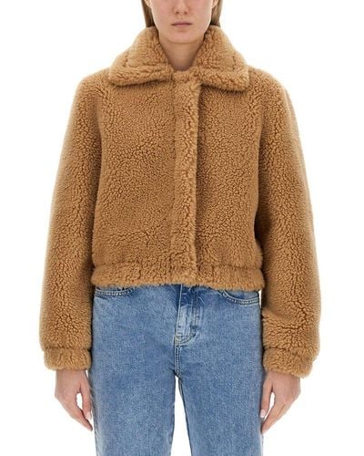 Moschino Jeans Furry Effect Jacket - Blue
