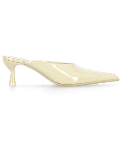 Lanvin Pointed-toe Slip-on Court Shoes - Natural