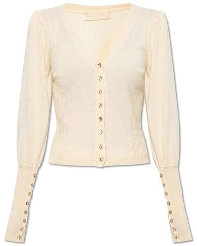 Ulla Johnson ‘Leslie’ Cardigan With Puff Sleeves - Natural