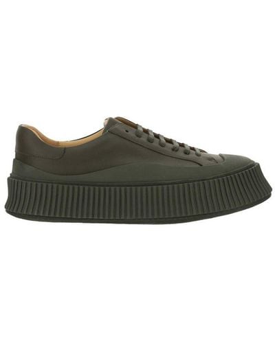 Jil Sander Round-toe Lace-up Sneakers - Green