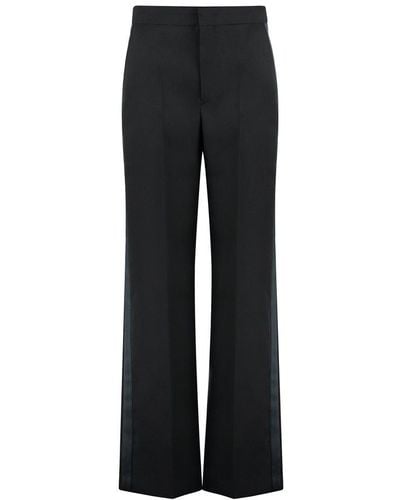 Isabel Marant Wide-leg Satin Tape Scarly Trousers - Black