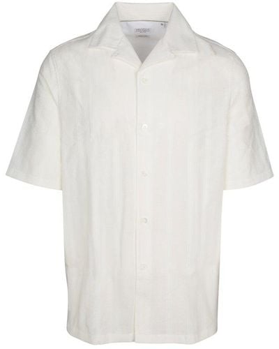 Brunello Cucinelli Collared Short-sleeve Shirt - White