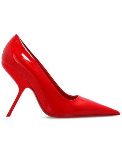 Ferragamo Pointed-toe Slip-on Court Shoes - Red