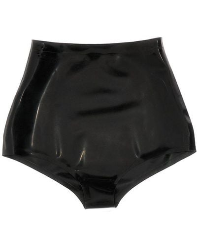 Maison Margiela High Waist Latex Briefs Underwear, Body - Black