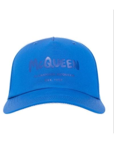 Alexander McQueen Logo Printed Baseball Cap - Blue