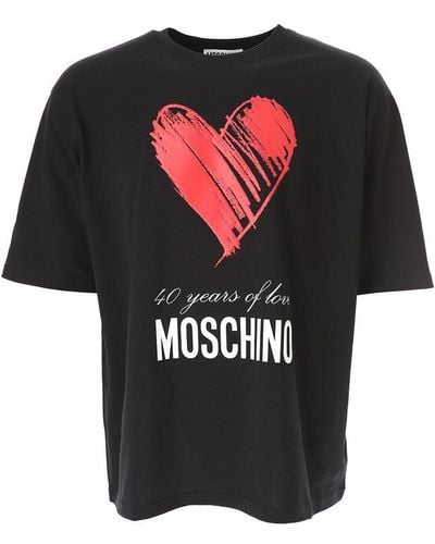 Moschino 40 Years Of Love Crewneck T-shirt - Black