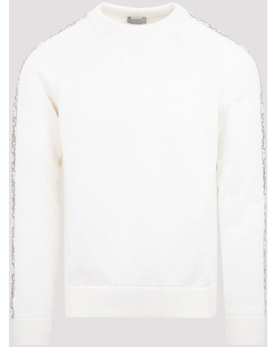 Dior Oblique Inserts Knit Sweater - White