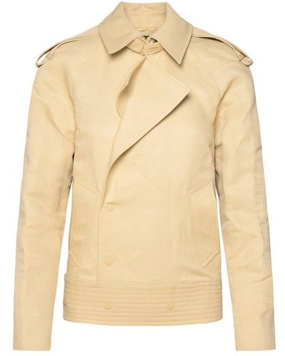 Burberry Double Breasted Trench Jacket - Natural