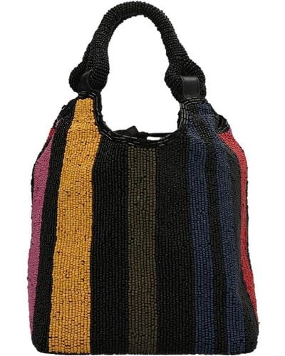 STAUD Cote Beaded-embellished Tote Bag - Black