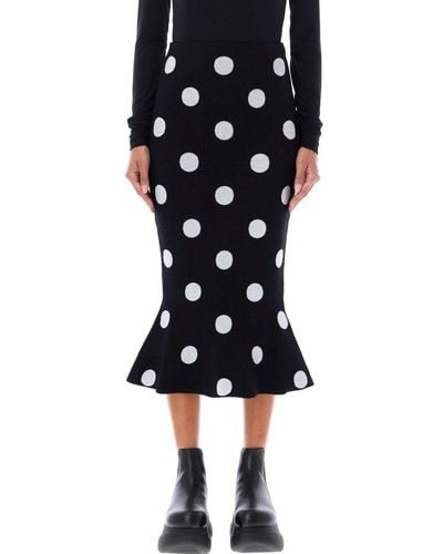Marni Midi Skirt Dot - Black
