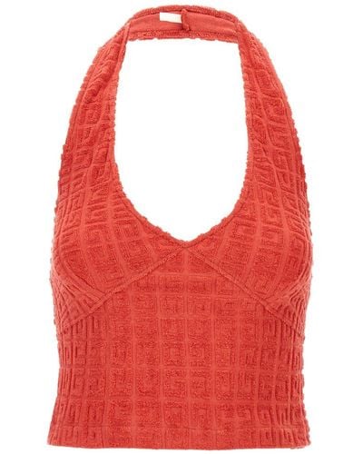 Givenchy 4g Pattern Cropped Top - Red