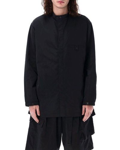 Y-3 Shirt With Standing Collar, - Blue