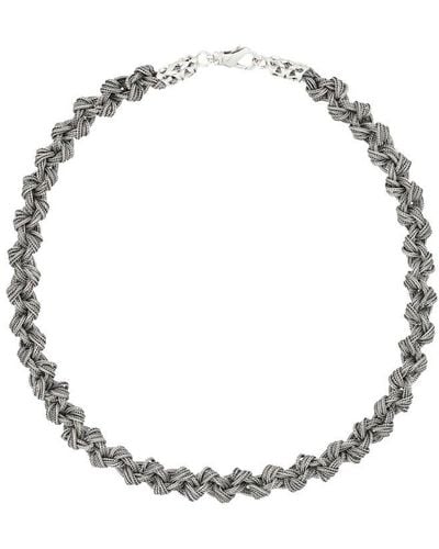 Emanuele Bicocchi Large Braided Knot Necklace - Metallic