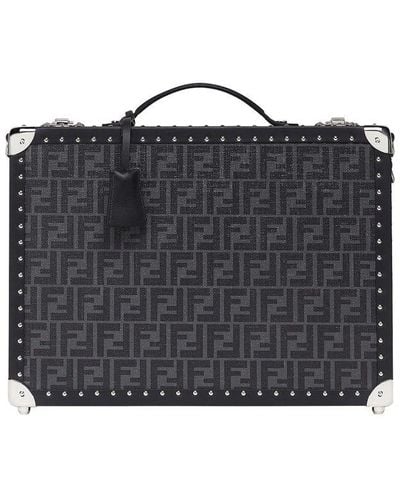 Fendi Ff Motif Medium Travel Suitcase - Black