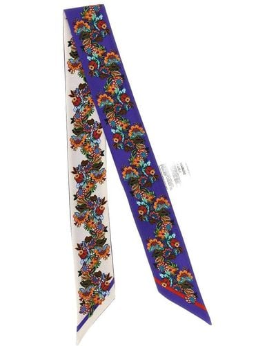 Etro Floral Printed Scarf - Blue
