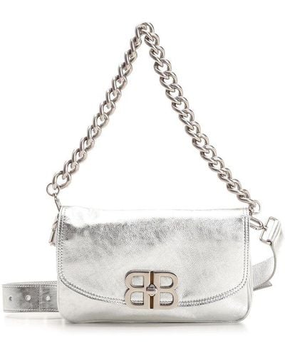 Balenciaga "flap Bb Soft" Small Shoulder Bag - White