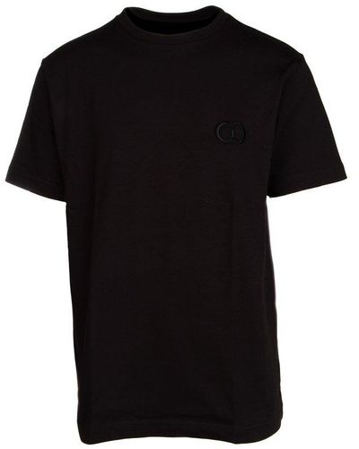 Dior Logo Detailed Crewneck T-shirt - Black
